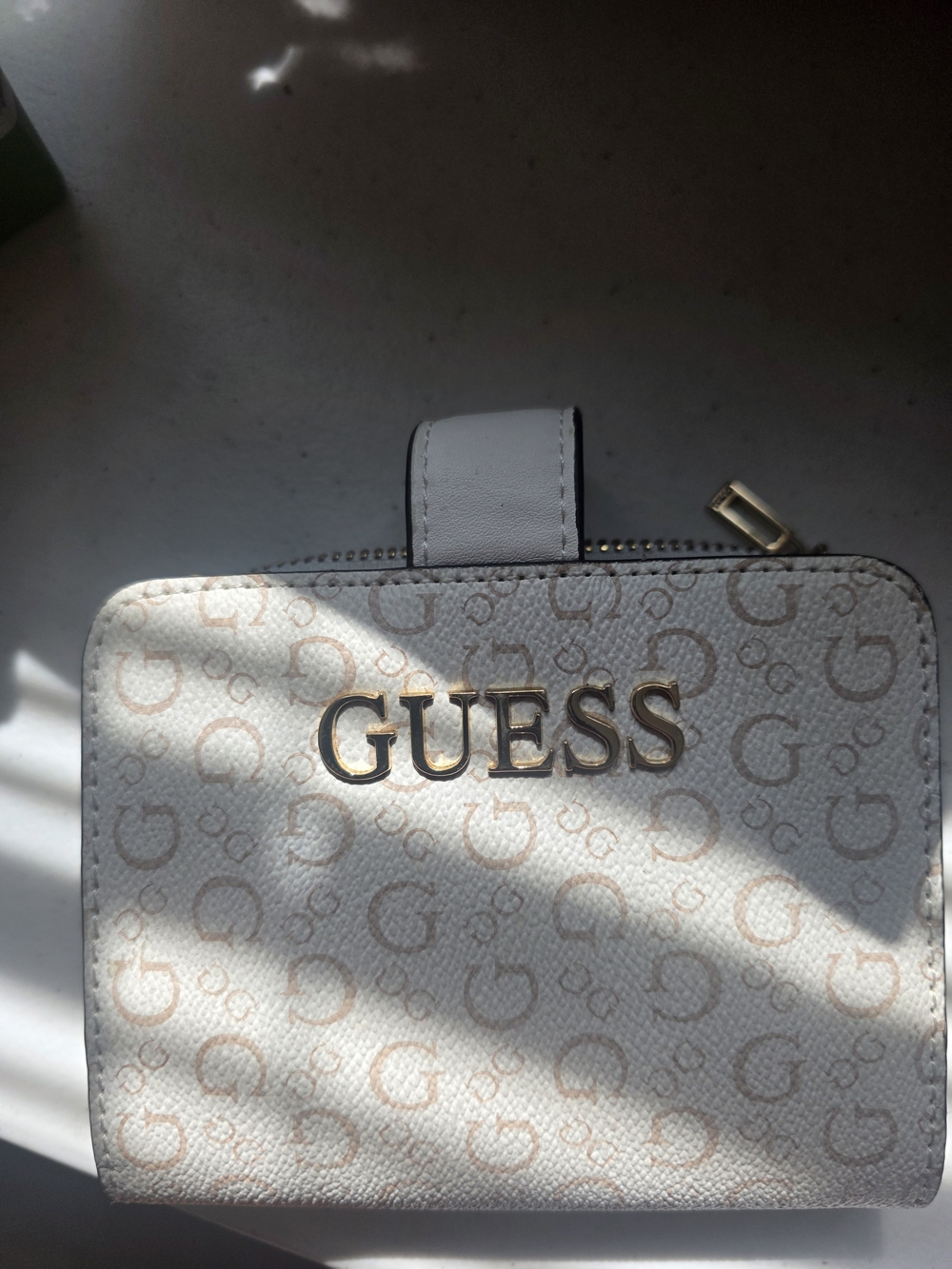 GUESS White Logo Bifold Wallet